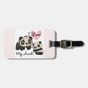 Pandas I Love My Aunt Luggage Tag