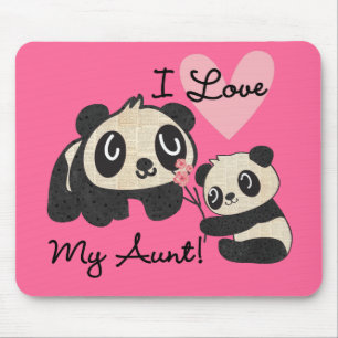 Pandas I Love My Aunt Mouse Mat