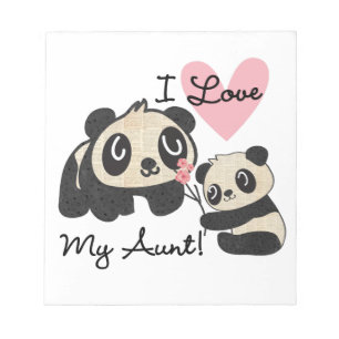 Pandas I Love My Aunt Notepad