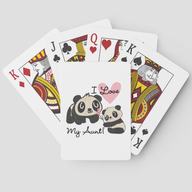 Pandas I Love My Aunt Playing Cards (Back)