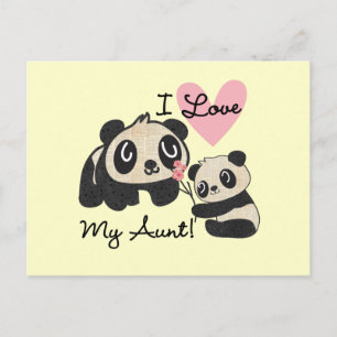 Pandas I Love My Aunt Postcard