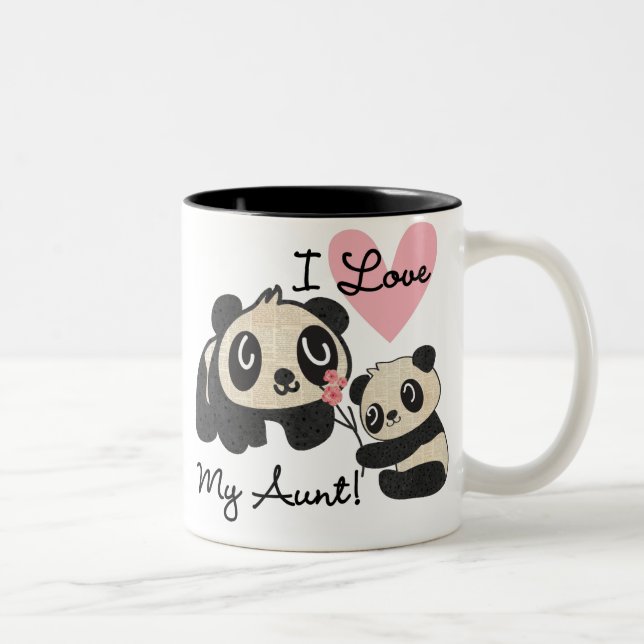 Pandas I Love My Aunt Two-Tone Coffee Mug (Right)