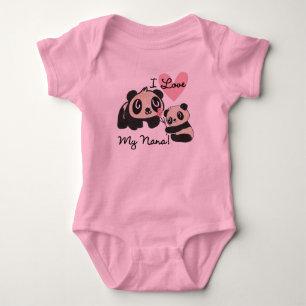 Pandas I Love My Nana Baby Bodysuit