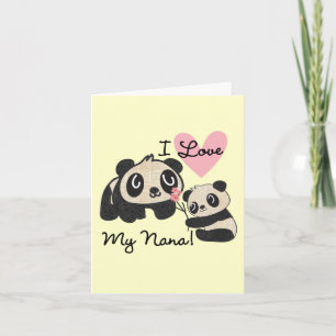 Pandas I Love My Nana Card