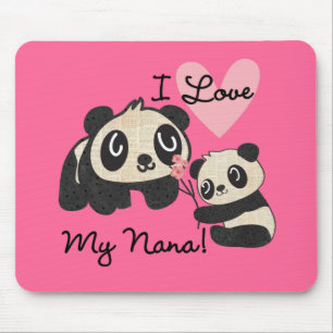 Pandas I Love My Nana Mouse Mat