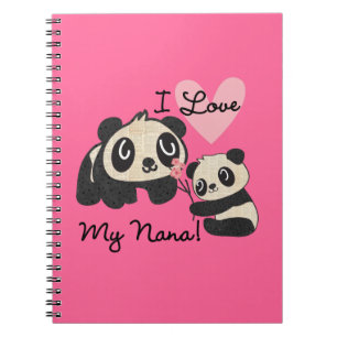 Pandas I Love My Nana Notebook