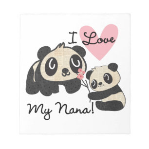 Pandas I Love My Nana Notepad