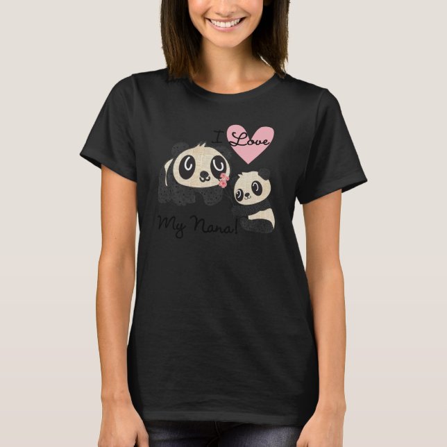 Pandas I Love My Nana Toddler Raglan T-shirt (Front)