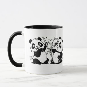 Pandas in Heart Action: Valentine's Day Full of Lo Mug