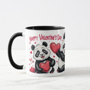 Pandas in Heart Action: Valentine's Day Full of Lo Mug