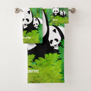 Pandas Lady Amherst's Pheasants Red Pandas Bamboo Bath Towel Set