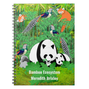 Pandas Lady Amherst's Pheasants Red Pandas Bamboo Notebook