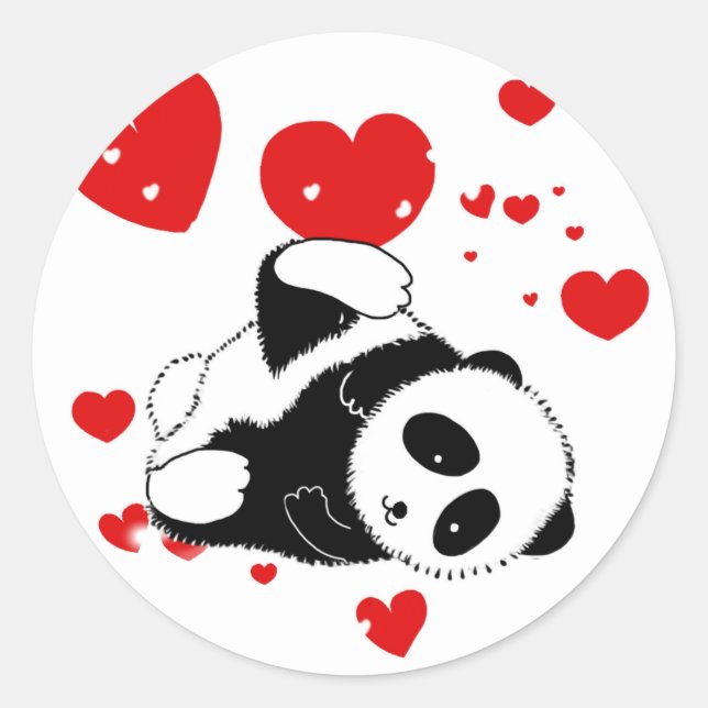 pandas "panda bears" "panda bear baby" "kawaii pan classic round sticker (Front)