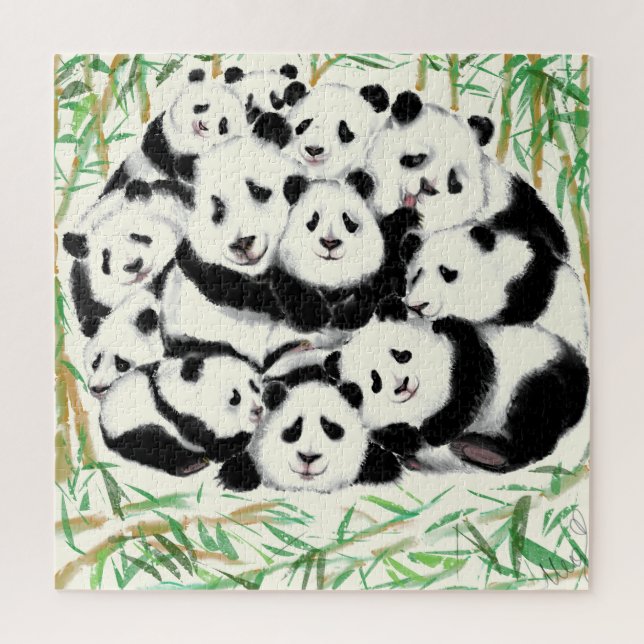 Pandas - Pandemic - Big Hugs - Drawing Collection Jigsaw Puzzle (Vertical)