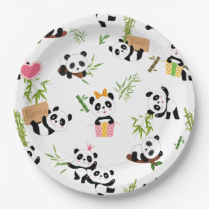 Panda's Pattern Paper Plate