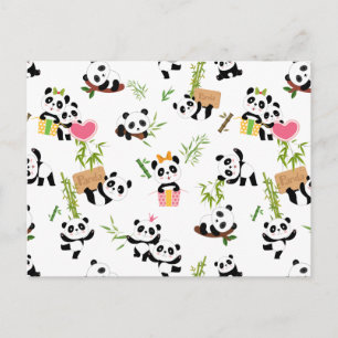 Panda's Pattern Postcard