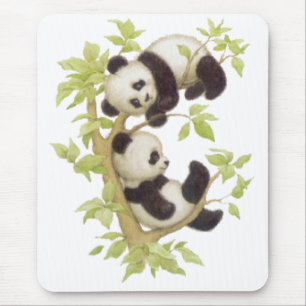 Pandas Playing in a Tree Mouse Mat