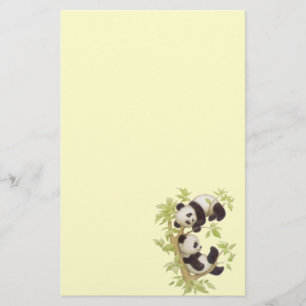 Panda's Playing in a Tree Stationery