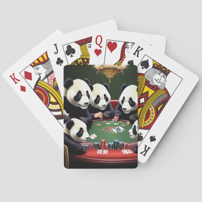 Pandas playing poker playing cards (Back)