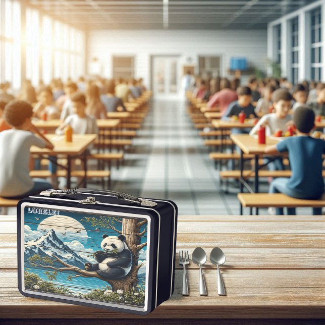  Panda's Secluded Retreat: Bamboo Munch Metal Lunch Box (Creator Uploaded)