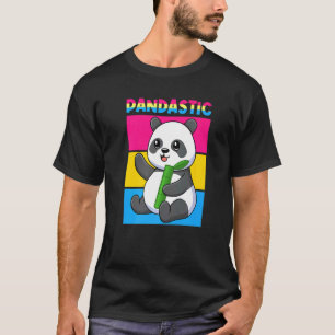 Pandastic Panda Bear  Lgbtq Pride Flag Pun Pansexu T-Shirt