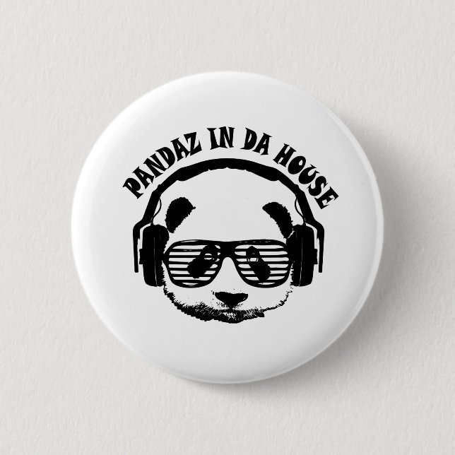 Pandaz In Da House 6 Cm Round Badge (Front)