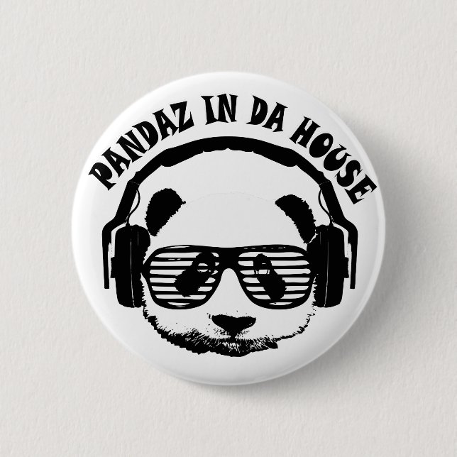 Pandaz In Da House 6 Cm Round Badge (Front)
