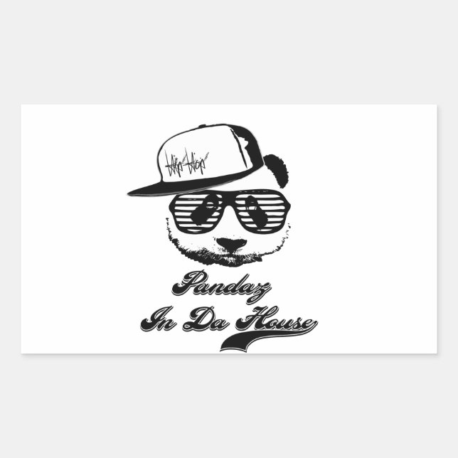 Pandaz In Da House. Ghetto panda Rectangular Sticker (Front)