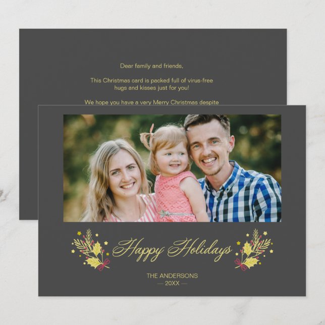 Pandemic Classic Happy Holidays Custom Photo (Front/Back)