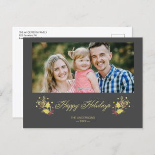 Pandemic Classic Happy Holidays Custom Photo Announcement Postcard