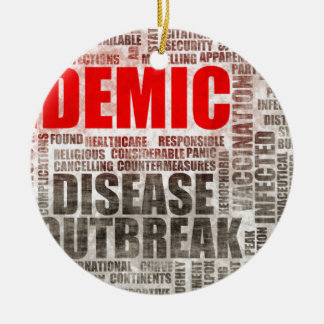 Pandemic Disease Epidemic on a Global Worldwide Sc Ceramic Tree Decoration