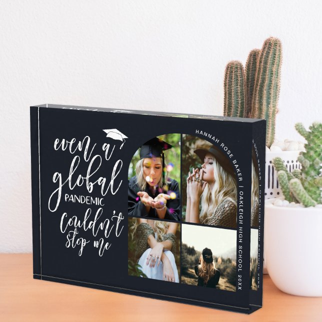 Pandemic Graduate Modern Arched Graduation 4 Photo (Creator Uploaded)