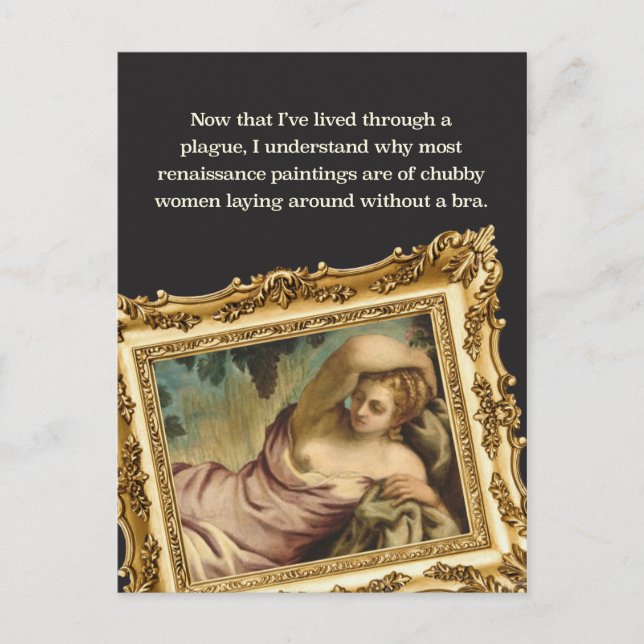 Pandemic Humour: Chubby Women Without Bras Postcard (Front)