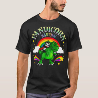 Pandicorn Warrior Panda Bear T Rex Dinosaur T-Shirt