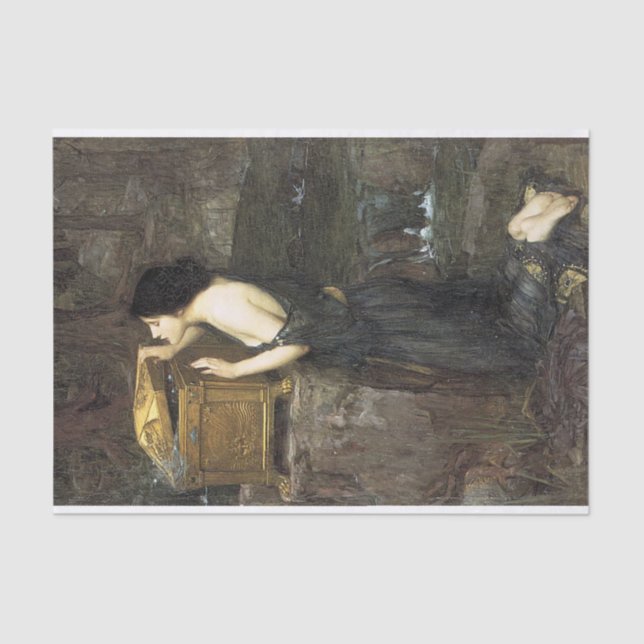 Pandora, by John William Waterhouse Decoupage Tissue Paper (Front)