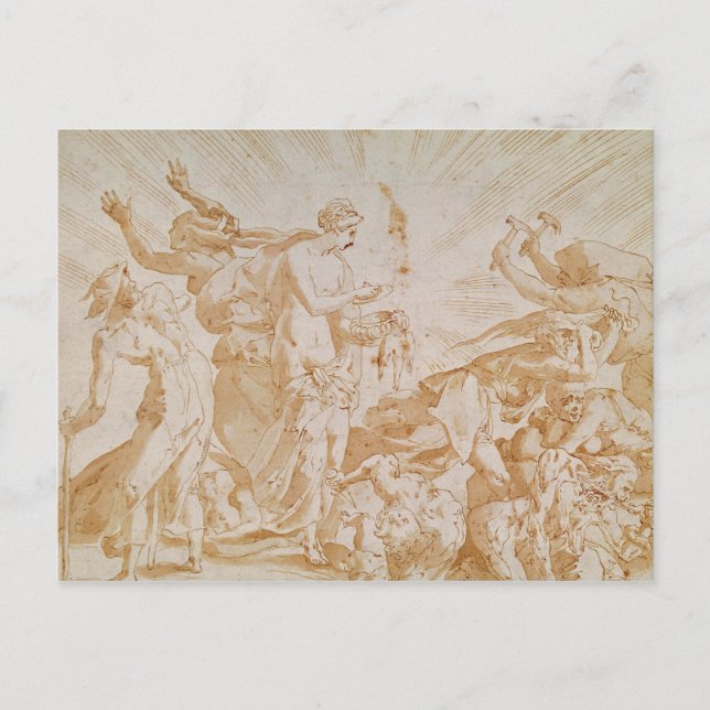 Pandora opening the box postcard (Front)