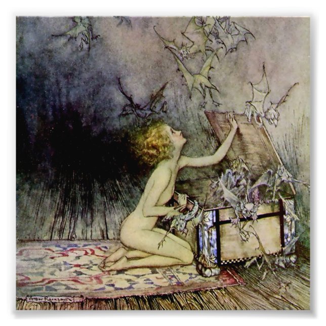 “Pandora Opens the Box” by Arthur Rackham Photo Print (Front)