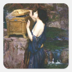 Pandora's Box - John William Waterhouse Square Sticker