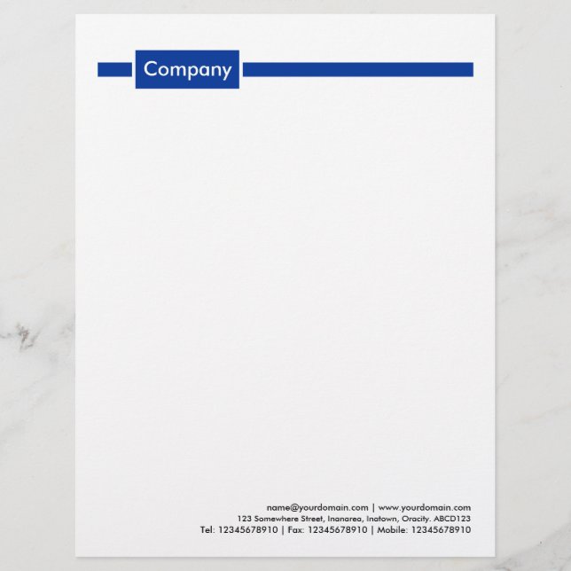 Panel and Line - Navy Blue Custom Letterhead (Front)