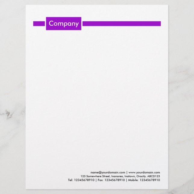 Panel and Line - Purple Custom Letterhead (Front)
