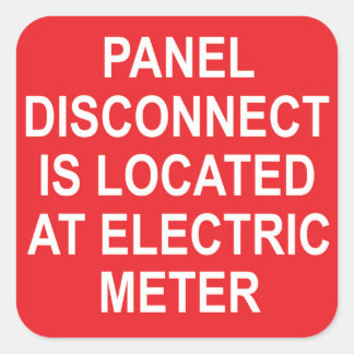 Panel Disconnect Is Located At Electric Metre Square Sticker