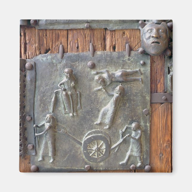 Panel from the left hand door, 12th century (bronz magnet (Front)