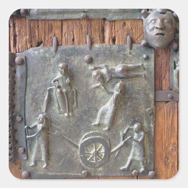 Panel from the left hand door, 12th century (bronz square sticker (Front)