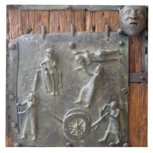 Panel from the left hand door, 12th century (bronz tile