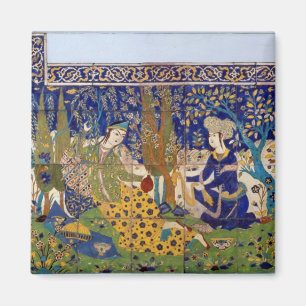 Panel of glazed earthenware tile-work, Isfahan Magnet