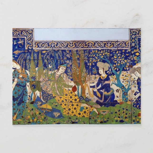 Panel of glazed earthenware tile-work, Isfahan Postcard (Front)