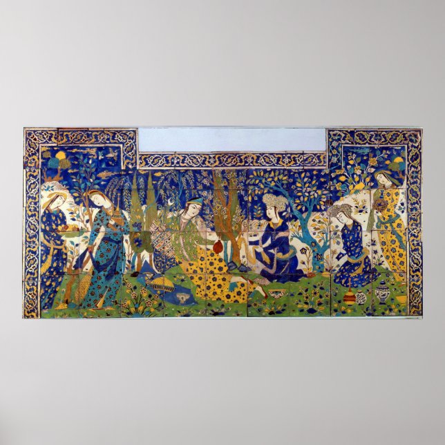 Panel of glazed earthenware tile-work, Isfahan Poster (Front)