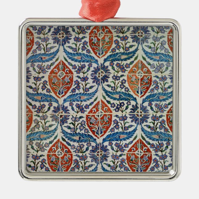 Panel of Isnik earthenware tiles Metal Tree Decoration (Front)