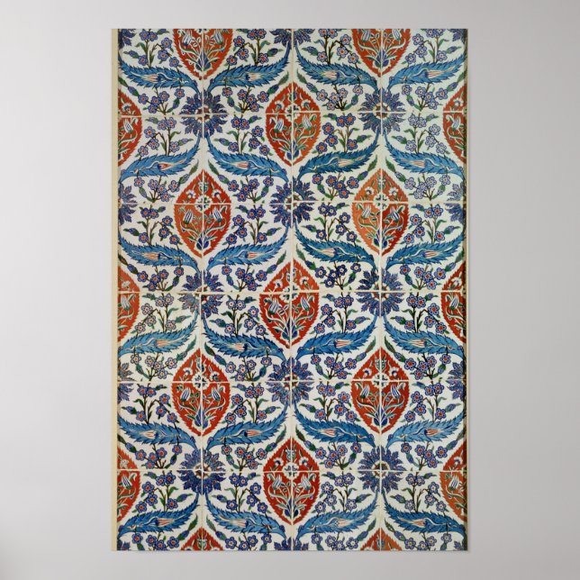Panel of Isnik earthenware tiles Poster (Front)