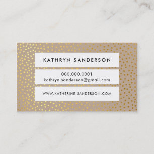 PANEL POLKA DOT CONFETTI spot modern kraft gold Business Card